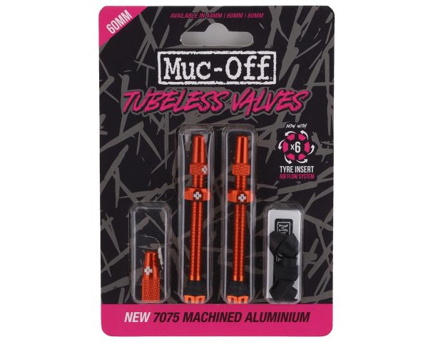 Muc-Off V2 Tubeless Presta Valves (Orange) (Pair) (60mm)