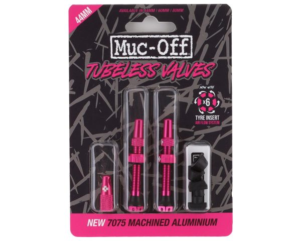 Muc-Off V2 Tubeless Presta Valves (Pink) (Pair) (44mm)