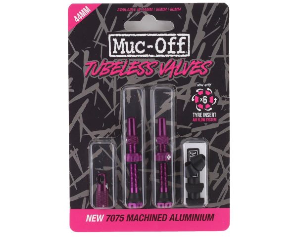 Muc-Off V2 Tubeless Presta Valves (Purple) (Pair) (44mm)