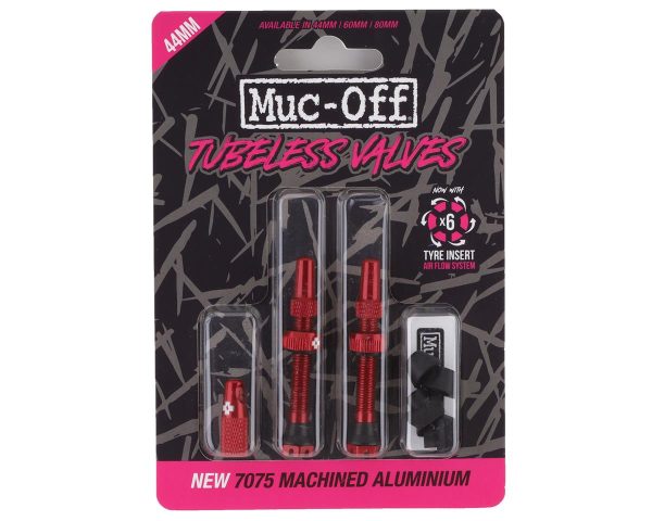 Muc-Off V2 Tubeless Presta Valves (Red) (Pair) (44mm)