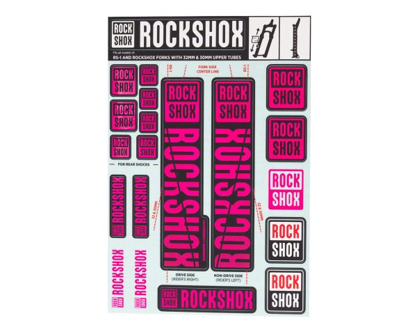 RockShox Fork Decal Kit (Magenta) (For RS-1 and forks with 30/32mm Upper Tubes)