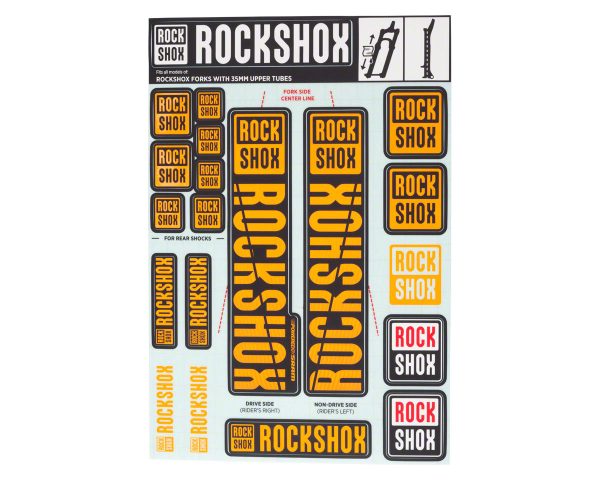 RockShox Fork Decal Kit (Orange) (For Forks with 35mm Upper Tubes)