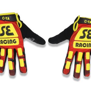 SE Racing Retro Gloves (Red Camo / Yellow) (M)