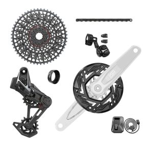 SRAM X0 T-Type Eagle E-Bike Transmission AXS Groupset (Dark Polar) (Arms Not Included) (104 BCD) (1