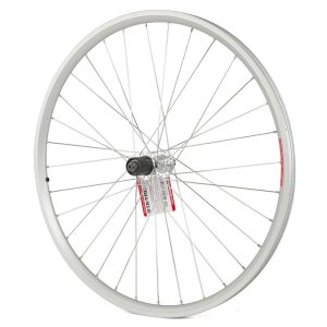 Sta-Tru Quick Release Double Wall Rear Wheel (Silver) (Shimano HG) (QR x 135mm) (26") (Tubeless)