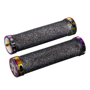 Supacaz Diamond Kush Locking Grips (Black/Oil Slick)