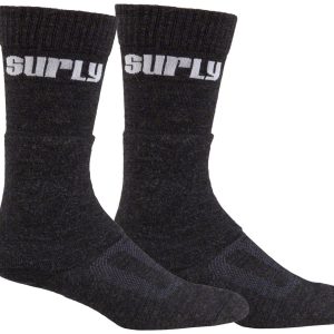 Surly Tall Logo Wool Sock (Black) (L)