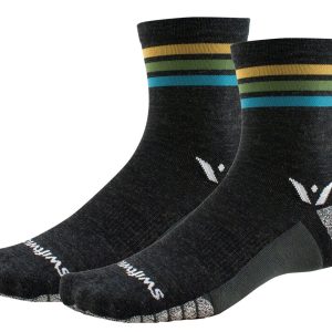 Swiftwick Flite XT Trail Five Socks (Stripe Aqua) (M)