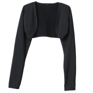 Terry Women's Bolero Light Long Sleeve Top (Black) (2XL/3XL)