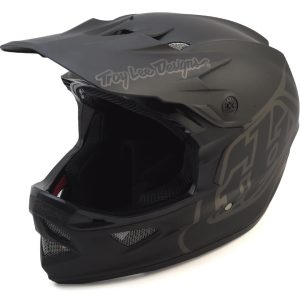 Troy Lee Designs D3 Fiberlite Full Face Helmet (Mono Black) (2XL)