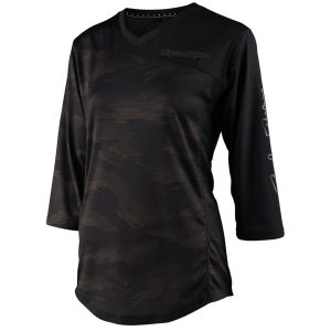 Troy Lee Designs Women's Mischief 3/4 Sleeve Jersey (Brushed Camo Army) (L)