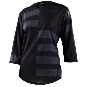 Troy Lee Designs Women's Mischief 3/4 Sleeve Jersey (Split Stripe Black) (L)