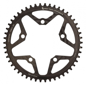 Wolf Tooth Components | 110 Bcd Cyclocross & Road Drop Stop B Chainrings | Black | 36T | Aluminum