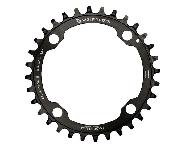 Wolf Tooth Components Drop-Stop Chainring (Black) (Drop-Stop B) (Single) (32T) (104mm BCD)