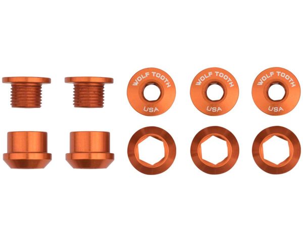 Wolf Tooth Components Dual Hex Fitting Chainring Bolts (Orange) (6mm) (5 Pack) (For 1x Use)