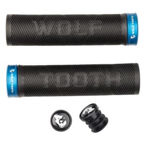 Wolf Tooth Components Echo Lock-On Grips (Black/Blue)