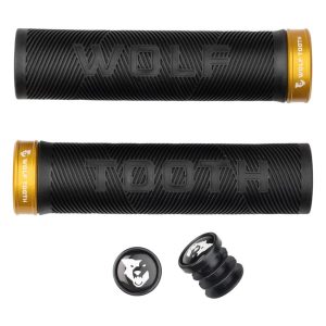 Wolf Tooth Components Echo Lock-On Grips (Black/Gold)