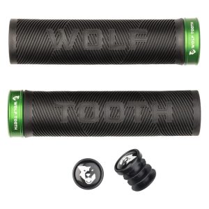 Wolf Tooth Components Echo Lock-On Grips (Black/Green)