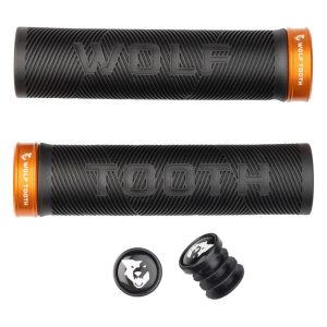 Wolf Tooth Components Echo Lock-On Grips (Black/Orange)