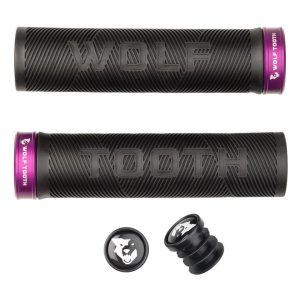 Wolf Tooth Components Echo Lock-On Grips (Black/Purple)
