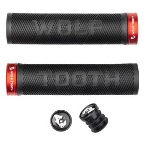 Wolf Tooth Components Echo Lock-On Grips (Black/Red)