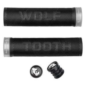 Wolf Tooth Components Echo Lock-On Grips (Black/Silver)