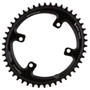 Wolf Tooth Components Elliptical Chainring (Black) (110mm Shimano Asym. BCD) (Drop-Stop B) (Single)