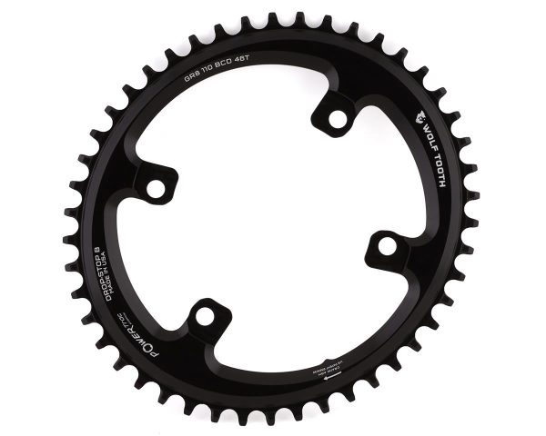 Wolf Tooth Components Elliptical Chainring (Black) (110mm Shimano Asym. BCD) (Drop-Stop B) (Single)