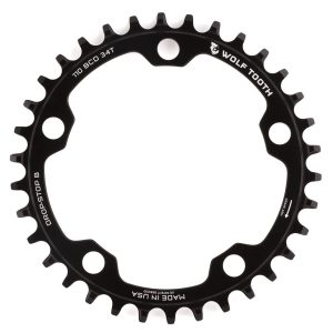 Wolf Tooth Components Gravel/CX/Road Chainring (Black) (Drop-Stop B) (Single) (110mm BCD) (34T)