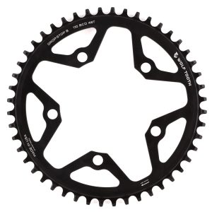 Wolf Tooth Components Gravel/CX/Road Chainring (Black) (Drop-Stop B) (Single) (110mm BCD) (48T)