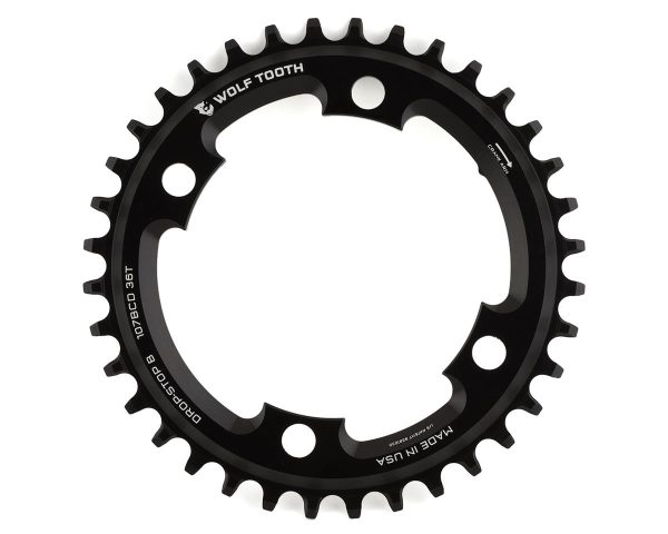 Wolf Tooth Components SRAM Road Chainring (Black) (107mm BCD) (Drop-Stop B) (Single) (36T) (Works fo