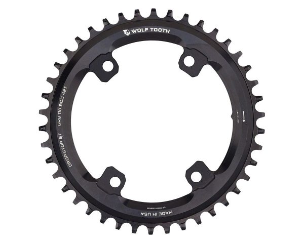 Wolf Tooth Components Shimano Chainring (Black) (Shimano GRX) (Drop-Stop ST) (Single) (42T) (110mm S