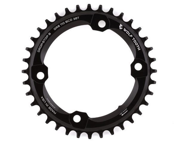 Wolf Tooth Components Shimano GRX Chainring (Black) (Drop-Stop B) (Single) (36T) (110mm Asym. BCD)