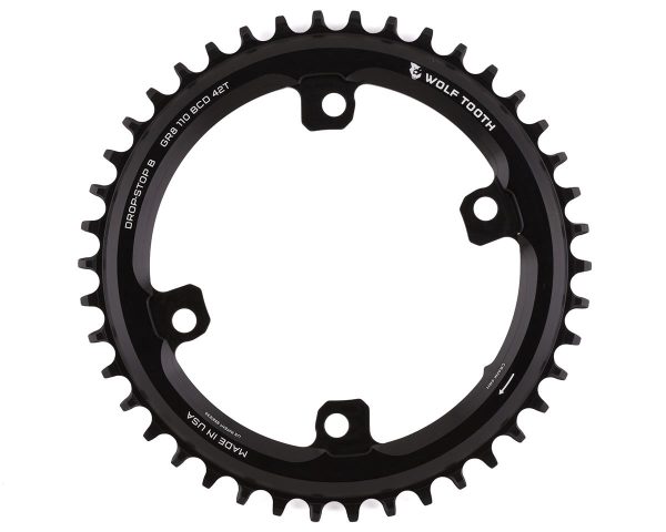 Wolf Tooth Components Shimano GRX Chainring (Black) (Drop-Stop B) (Single) (42T) (110mm Asym. BCD)