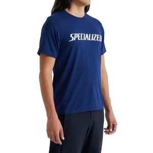 Specialized Wordmark Short Sleeve Tee (Deep Marine Blue) (S)