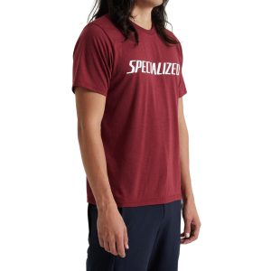 Specialized Wordmark Short Sleeve Tee (Garnet Red) (S)