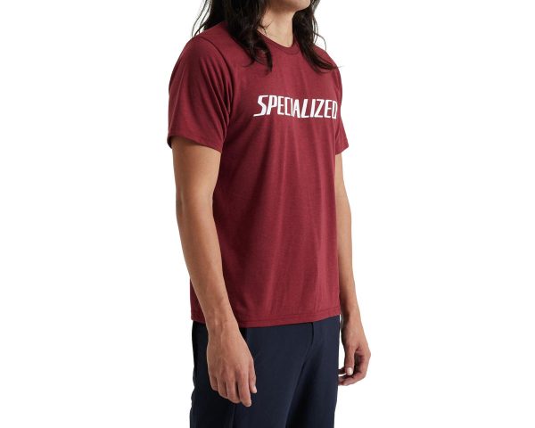 Specialized Wordmark Short Sleeve Tee (Garnet Red) (S)