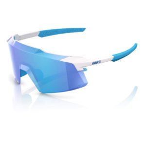 100% Aerocraft Sunglasses - HiPER Lens - Matt White / HiPER Blue Multilayer