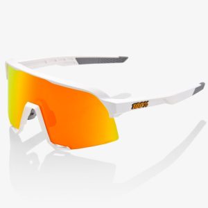 100% S3 Sunglasses HiPER Mirror Lens - Soft Tact White / HiPER Red Multilayer / Mirror Lens