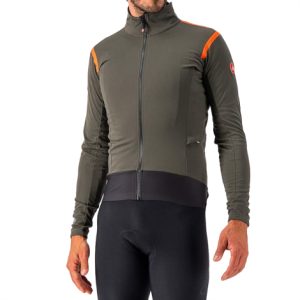 Castelli Alpha RoS 2 Light Cycling Jacket - AW23 - Military Green / Firey Red / Small