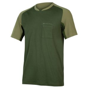 Endura GV500 Foyle Tech Short Sleeve Cycling Jersey - Olive Green / Small