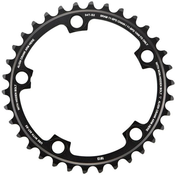 SRAM RED22 34T 11-Speed Blast Black Road Chainring