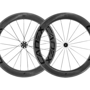 Cadex 65 Tubular Carbon Road Wheels (QR x 100mm) (Front) (700c) (Black) (Rim Brake)