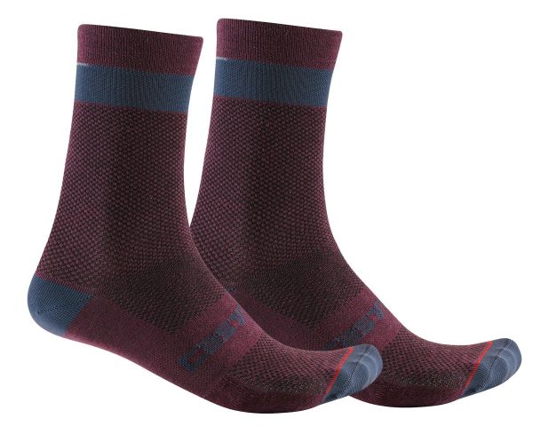 Castelli Alpha 18 Socks (Deep Bordeaux/Dark Grey) (2XL)