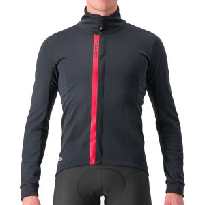 Castelli Entrata Jacket (Light Black/Red) (2XL)