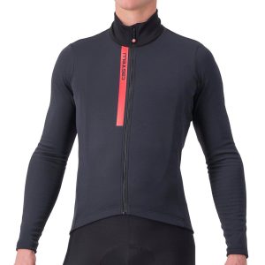 Castelli Entrata Thermal Long Sleeve Jersey (Light Black/Red) (2XL)