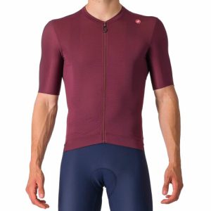 Castelli Espresso Short Sleeve Cycling Jersey - SS24 - Deep Bordeaux / Silver Moon / Medium