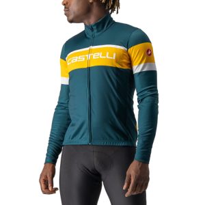 Castelli Passista Long Sleeve Cycling Jersey - AW22 - Deep Teal / Goldenrod / Silver Grey / Small