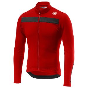 Castelli Puro 3 Long Sleeve Jersey FZ (Red/Black Reflex) (XL)