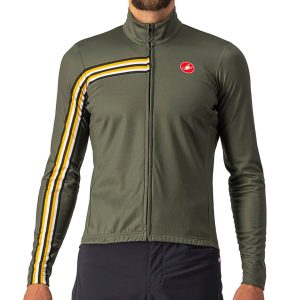 Castelli Unlimited Thermal Long Sleeve Jersey (Military Green/Goldenrod) (L)